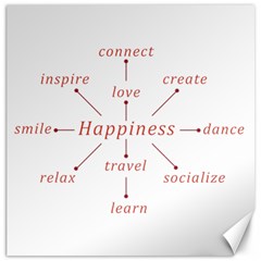 Happiness Typographic Style Concept Canvas 12  X 12  by dflcprintsclothing