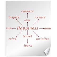 Happiness Typographic Style Concept Canvas 16  X 20  by dflcprintsclothing