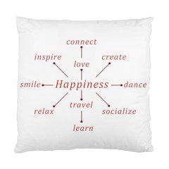 Happiness Typographic Style Concept Standard Cushion Case (one Side) by dflcprintsclothing