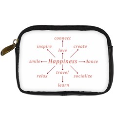 Happiness Typographic Style Concept Digital Camera Leather Case