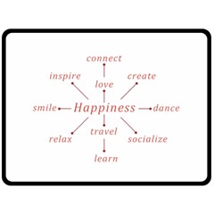 Happiness Typographic Style Concept One Side Fleece Blanket (large) by dflcprintsclothing