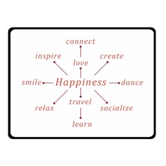 Happiness Typographic Style Concept One Side Fleece Blanket (small) by dflcprintsclothing