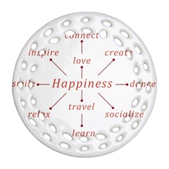 Happiness Typographic Style Concept Ornament (round Filigree) by dflcprintsclothing