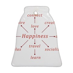 Happiness Typographic Style Concept Bell Ornament (two Sides) by dflcprintsclothing