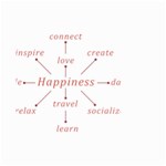 Happiness Typographic Style Concept Large Garden Flag (Two Sides) Back