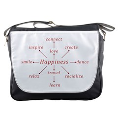 Happiness Typographic Style Concept Messenger Bag by dflcprintsclothing