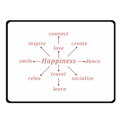 Happiness Typographic Style Concept Fleece Blanket (small) by dflcprintsclothing