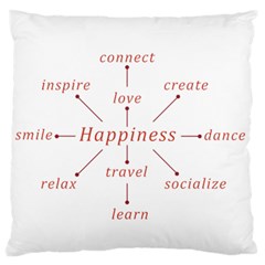 Happiness Typographic Style Concept Standard Premium Plush Fleece Cushion Case (two Sides) by dflcprintsclothing