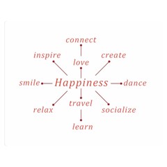 Happiness Typographic Style Concept Premium Plush Fleece Blanket (medium) by dflcprintsclothing