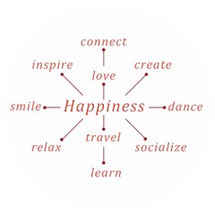 Happiness Typographic Style Concept Wooden Puzzle Round by dflcprintsclothing