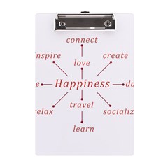 Happiness Typographic Style Concept A5 Acrylic Clipboard by dflcprintsclothing