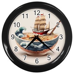 Ai Generated Noodles Pirate Chinese Food Food Wall Clock (black) by danenraven