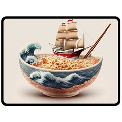 Ai Generated Noodles Pirate Chinese Food Food One Side Fleece Blanket (large) by danenraven