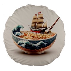 Ai Generated Noodles Pirate Chinese Food Food Large 18  Premium Flano Round Cushions by danenraven