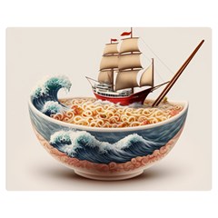 Ai Generated Noodles Pirate Chinese Food Food One Side Premium Plush Fleece Blanket (medium) by danenraven