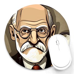 Ai Generated Psychotherapist Psychology Therapy Round Mousepad by danenraven