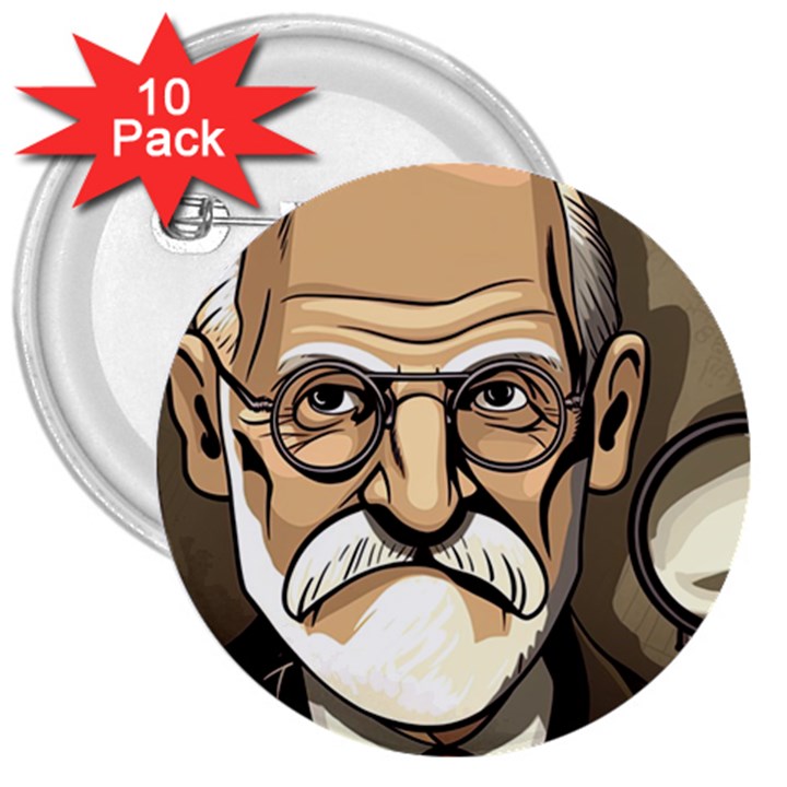 Ai Generated Psychotherapist Psychology Therapy 3  Buttons (10 pack) 