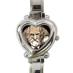 Ai Generated Psychotherapist Psychology Therapy Heart Italian Charm Watch by danenraven