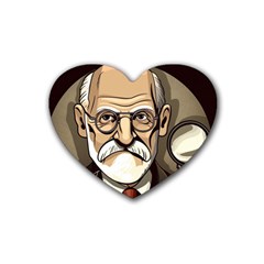 Ai Generated Psychotherapist Psychology Therapy Rubber Coaster (heart) by danenraven