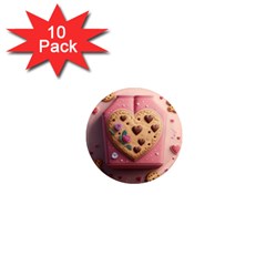 Cookies Valentine Heart Holiday Gift Love 1  Mini Magnet (10 Pack)  by danenraven