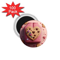 Cookies Valentine Heart Holiday Gift Love 1 75  Magnets (100 Pack)  by danenraven