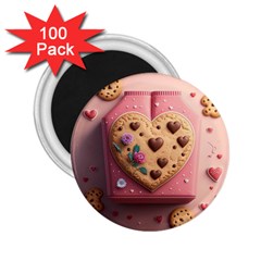 Cookies Valentine Heart Holiday Gift Love 2 25  Magnets (100 Pack)  by danenraven