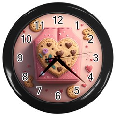 Cookies Valentine Heart Holiday Gift Love Wall Clock (black) by danenraven