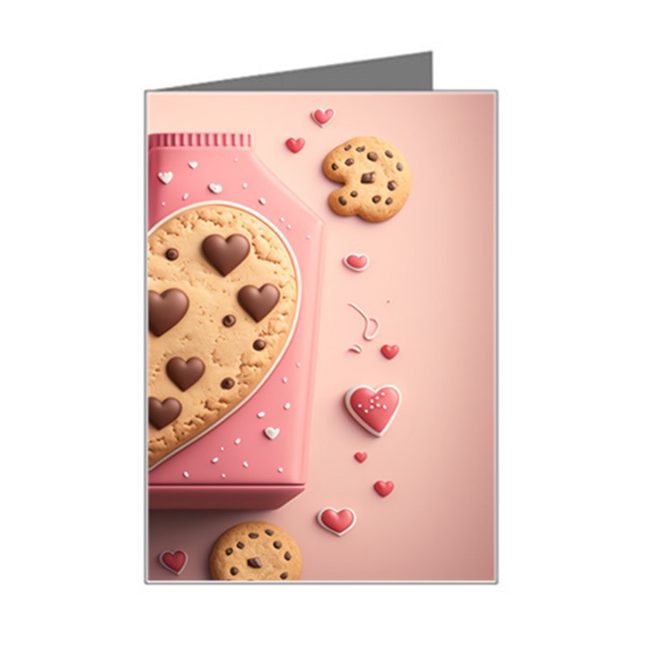 Cookies Valentine Heart Holiday Gift Love Mini Greeting Card