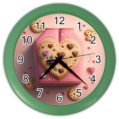 Cookies Valentine Heart Holiday Gift Love Color Wall Clock by danenraven