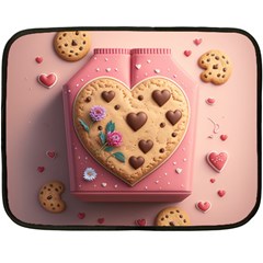 Cookies Valentine Heart Holiday Gift Love One Side Fleece Blanket (mini) by danenraven