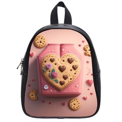 Cookies Valentine Heart Holiday Gift Love School Bag (small) by danenraven