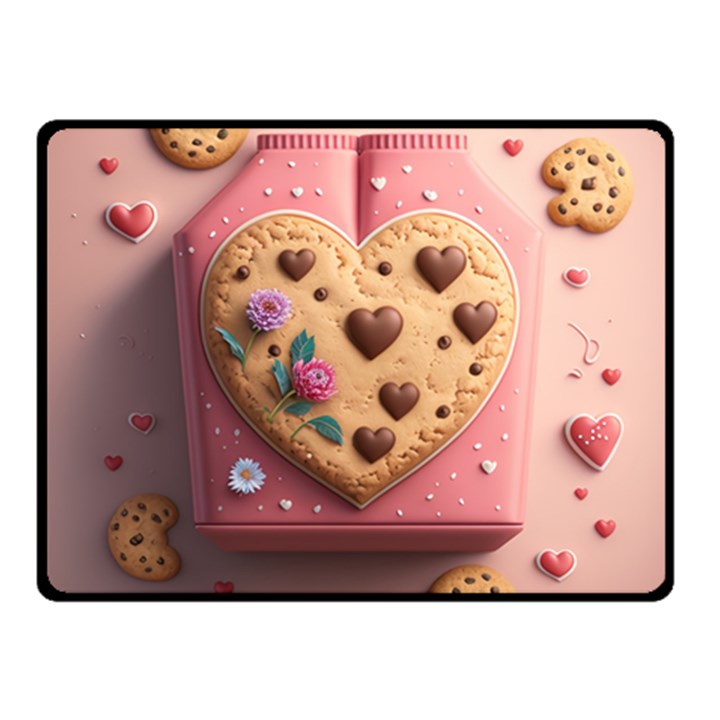 Cookies Valentine Heart Holiday Gift Love One Side Fleece Blanket (Small)