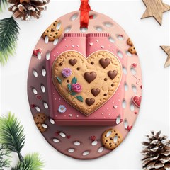 Cookies Valentine Heart Holiday Gift Love Ornament (oval Filigree) by danenraven