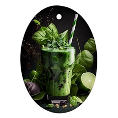 Ai Generated Drink Spinach Smooth Apple Ginger Ornament (oval) by danenraven