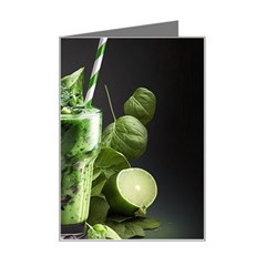 Ai Generated Drink Spinach Smooth Apple Ginger Mini Greeting Card by danenraven