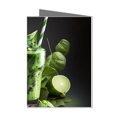 Ai Generated Drink Spinach Smooth Apple Ginger Mini Greeting Cards (pkg Of 8) by danenraven