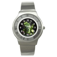 Ai Generated Drink Spinach Smooth Apple Ginger Stainless Steel Watch by danenraven