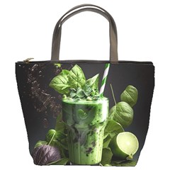 Ai Generated Drink Spinach Smooth Apple Ginger Bucket Bag by danenraven