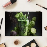 Ai Generated Drink Spinach Smooth Apple Ginger Cosmetic Bag (Large) Back