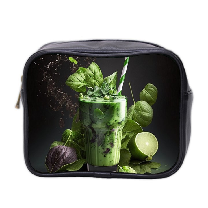 Ai Generated Drink Spinach Smooth Apple Ginger Mini Toiletries Bag (Two Sides)