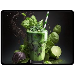 Ai Generated Drink Spinach Smooth Apple Ginger One Side Fleece Blanket (large) by danenraven