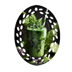 Ai Generated Drink Spinach Smooth Apple Ginger Oval Filigree Ornament (two Sides) by danenraven