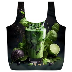 Ai Generated Drink Spinach Smooth Apple Ginger Full Print Recycle Bag (xl) by danenraven