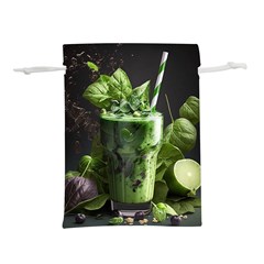 Ai Generated Drink Spinach Smooth Apple Ginger Lightweight Drawstring Pouch (m) by danenraven