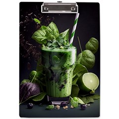 Ai Generated Drink Spinach Smooth Apple Ginger A4 Acrylic Clipboard by danenraven