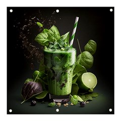 Ai Generated Drink Spinach Smooth Apple Ginger Banner And Sign 3  X 3  by danenraven