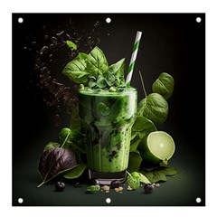 Ai Generated Drink Spinach Smooth Apple Ginger Banner And Sign 4  X 4  by danenraven