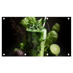 Ai Generated Drink Spinach Smooth Apple Ginger Banner And Sign 7  X 4  by danenraven