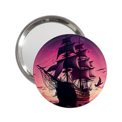 Ship Pirate Adventure Landscape Ocean Sun Heaven 2 25  Handbag Mirrors by danenraven