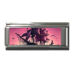 Ship Pirate Adventure Landscape Ocean Sun Heaven Superlink Italian Charm (9mm)